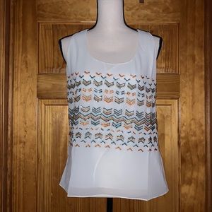 Greylin Beaded Racerback Tank Top Medium